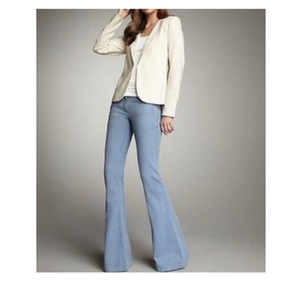Theory Light Blue Flare Jeans - Picture 1 of 9